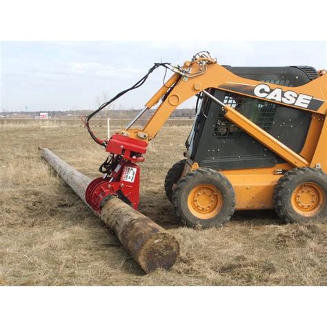 pole setter skid steer attachment|rotating steel ground pike pole.